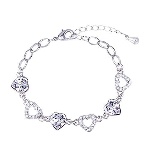 SAFIGLE Armband Für Damen Valentinstag Glitzer Armreifen Bettelarmbänder Weiß Schmuck Mode Anlass Freundschaftsarmbänder von SAFIGLE