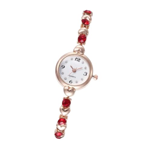 SAFIGLE Armbanduhr Bling-Uhr für Frauen Mutter Geburtstag schmuck Geschenk Quarzuhr Stilvolle Uhr Geschenke Damenuhren Mode Damenuhr Geschenkuhr für Frauen gemütlich Anschauen erröten rot von SAFIGLE