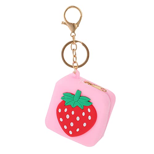 SAFIGLE Aufbewahrungstaschen Mit Schlüsselring Niedlicher Geldbeutel Für Drahtlose Kopfhörer ünztasche Erdbeere Design von SAFIGLE