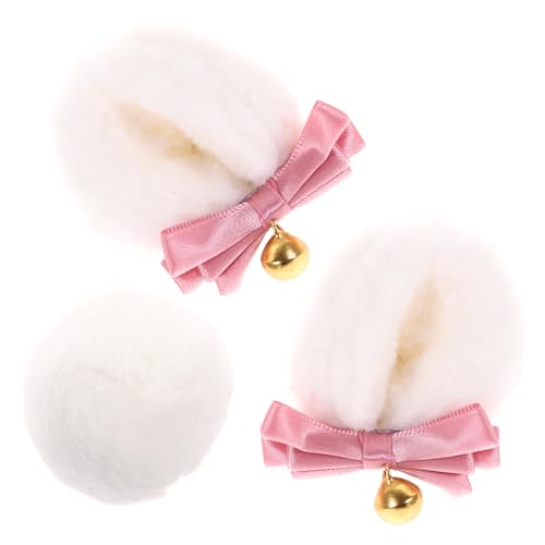 SAFIGLE Bären Ohren Damen 3 Sätze Bär Ohr Haarspange Haarnadel Mit Bärenohren Bärenschwanzanzug Haarreif Mit Pelzigen Bärenohren Clip Auf Ohren Haar Kawaii Accessoires Für Outfits Haarklammer Stoff von SAFIGLE