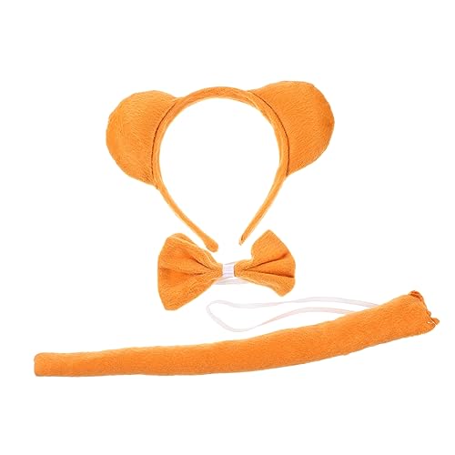 SAFIGLE Bärenohren Haarreif Set Tierkostüm Zubehör mit und Fliege für Halloween Karneval Cosplay und Themenpartys Geeignet für Erwachsene von SAFIGLE
