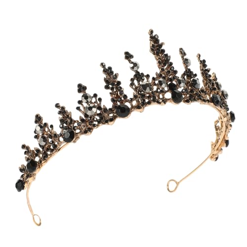SAFIGLE Barock Krone Haarschmuck Schwarz Braut Tiara für Hochzeit Geburtstag Damen Mädchen Brautjungfer Party Festlicher Kopfschmuck von SAFIGLE
