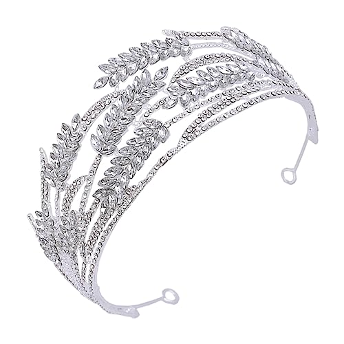 SAFIGLE Barockstil Brautkrone Tiara Silber Hochzeit Haarschmuck Diadem für Damen Braut Festliche Deko Zubehör von SAFIGLE