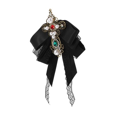 SAFIGLE Barockstil Damen Brosche Große Spitzen Schleife Anstecknadel für Mantel Reversclip Vintage Krawattenbrosche für Blusen und Jacken von SAFIGLE