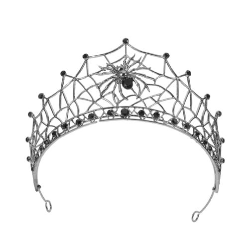 SAFIGLE Barockstil Hochzeit Haarreif Spinnennetz Krone Legierung Funkelnd Vintage Tiara Damen Haarschmuck für Fest Cosplay Party von SAFIGLE