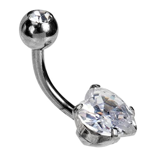 SAFIGLE Bauchnabelpiercing mit Funkelndem Zirkonia Herz Krallen Design Kleine Bauchnabelringe für Damen Hautfreundlich Glatte Oberfläche Modischer Bauchnabelschmuck für Alltag und Party von SAFIGLE