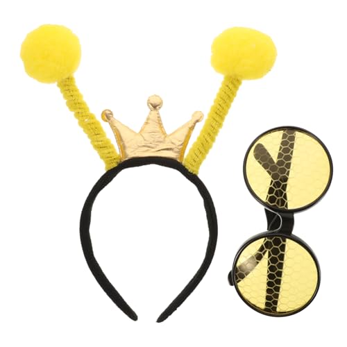 SAFIGLE Bienen Stirnband Mit Brille Für Cosplay Party Halloween-accessoire Karneval-kostüm-requisite Bienen-mottoparty Erwachsene von SAFIGLE