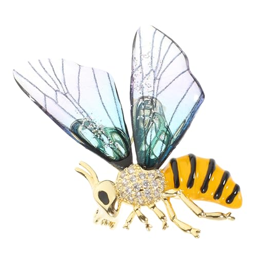 SAFIGLE Bienenbrosche mit Transparenten Acrylflügeln Goldfarbenes Insektenanstecknadel Schmuck für Kleidung Schal Tasche Damen von SAFIGLE