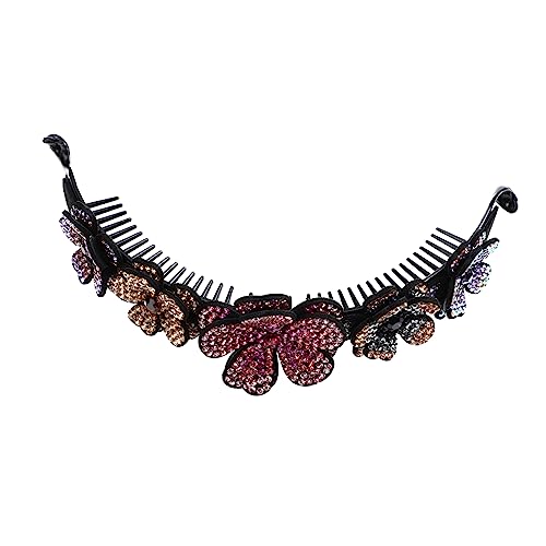 SAFIGLE Blumen Haarband mit Strass Haarklammer für Pferdeschwanz und Dutt Eleganter Haarschmuck für Damen für Besondere Anlässe und Tägliche Outfits von SAFIGLE