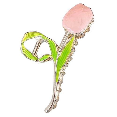 SAFIGLE Blumen Haarspange Metall Haarklammer Für Frauen Mädchen Mit Tulpenblume Blüte Haarklammer Blumenhaarspange von SAFIGLE