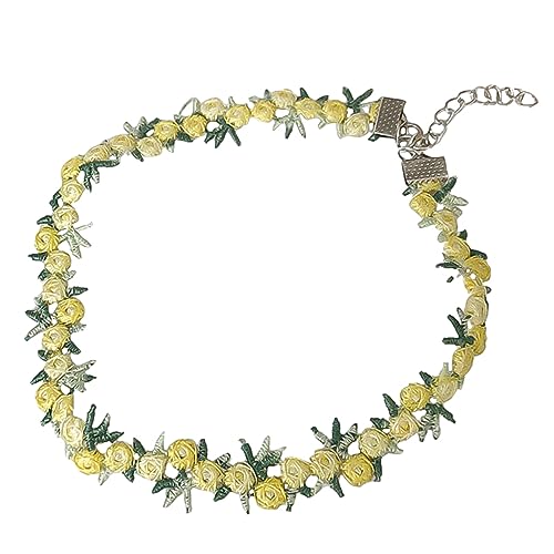 SAFIGLE süßer Halsreif Halskette elegant die bescherung für Frauen Blumenkragen Halsdekoration Halsschmuck Jahrgang Schlüsselbeinkette Pullover Kette Halsband Fräulein Anhänger von SAFIGLE