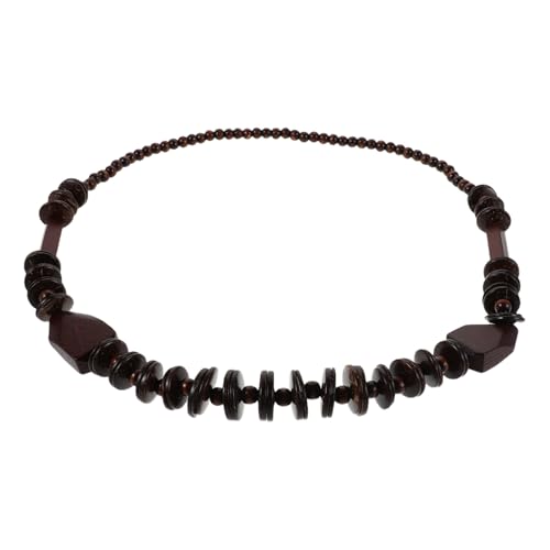 SAFIGLE Boho Holzperlen Halskette mit Kokosnussschale Handgefertigter Ethno-choker Leichtes Sommer-schmuckstück für Luau-partys Strandtage und Lässige Outfits Natürlicher Polierter von SAFIGLE