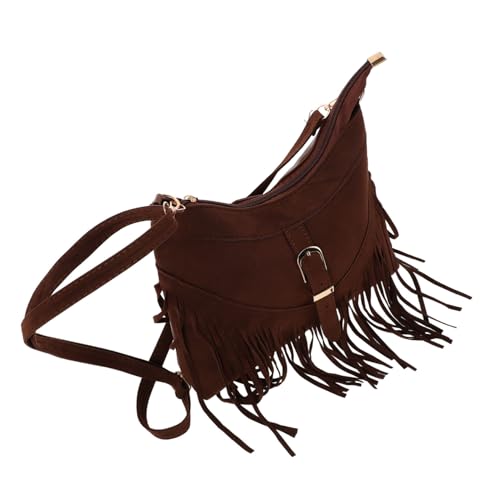 SAFIGLE Boho Umhängetasche Damen Vintage Fransen Schultertasche Ethnisch Gewebt Wildleder Crossbody Tasche für Reisen Shopping Freizeit Kompakt Langlebig von SAFIGLE