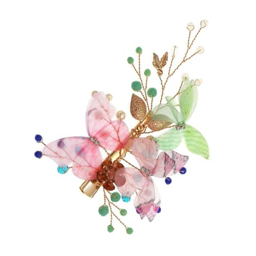 SAFIGLE Schmetterlings-haarspange Seitlich Geflochten Krokodilklemme Dekorative Haarnadeln Brautschmuck Boho-haarspangen Für Frauen Handgefertigt Robust Vielseitig Tragbar von SAFIGLE