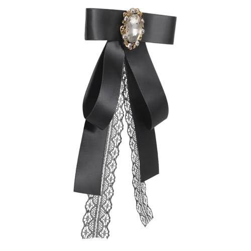 SAFIGLE Bow Tie Brooch mit Strass und Perlen Stilvolle Brosche für Damen Vintage Schmucknadel für Kleidung Anstecknadel für Blusen Kleider Anzüge und Strickjacken von SAFIGLE