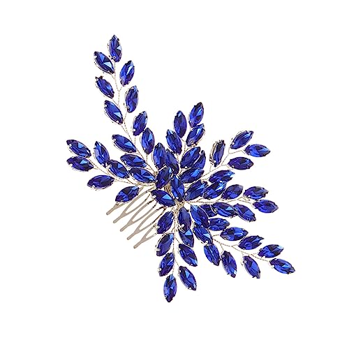 SAFIGLE Braut Haarschmuck Hochzeitskamm mit Blauen Kristallen und Silbernem Draht Eleganter Kopfschmuck für Frauen Bequemer Einsatz für Besondere Anlässe Wie Hochzeit Party Verlobung von SAFIGLE