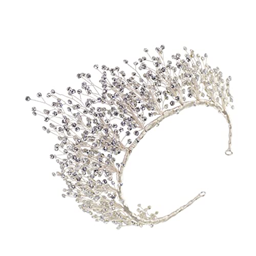 SAFIGLE Braut Haarschmuck Silberne Krone mit Strasssteinen Tiara für Hochzeiten Feste und Besondere Anlässe als Fotorequisit und Haaraccessoire für Damen und Mädchen von SAFIGLE