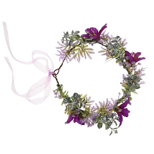 SAFIGLE Blumen Stirnband Mit Kunstblumenkrone Für Braut Und Blumenmädchen Zur Hochzeit Kopfschmuck Für Damen Und Mädchen Blumenhaarschmuck Für Hochzeiten Und Feierlichkeiten von SAFIGLE