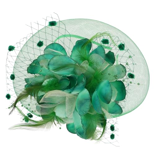 SAFIGLE Braut Hut Fascinator Stirnband Aus Netz Und Blume Für Hochzeit Party Accessoire Winzig Clip Haar Schmuck von SAFIGLE