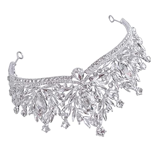 SAFIGLE Braut Tiara Silber Hochzeit Krone Damen Haarschmuck mit Strass für Braut Geburtstag Abschlussball und Festliche Anlässe Leicht Langlebig Accessoire für Unvergessliche von SAFIGLE