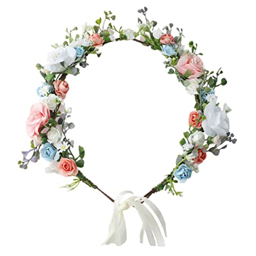 SAFIGLE Brautkranz Stirnband Damen Feiertagsdekoration Urlaubsbedarf Blumenmädchen Kopfschmuck Für Hochzeitshaar Blumen Accessoires Feen Stirnband Blumen Stirnband Braut Haarband von SAFIGLE