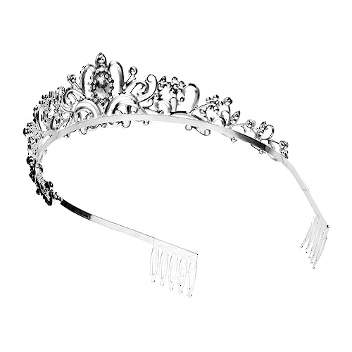 SAFIGLE Brautkrone Strass Tiara Haarschmuck für Hochzeit Abschlussball und Partys Funkelnde Diadem Kopfbedeckung für Besondere Anlässe Schwarz Silberfarben von SAFIGLE