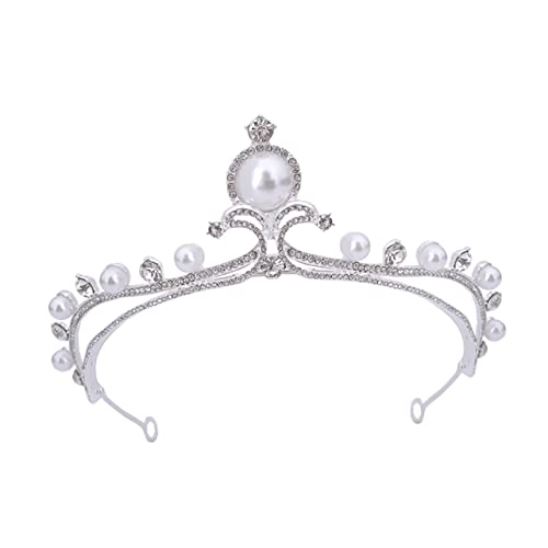 SAFIGLE Bridal Tiara mit Perlen und Strass Haarschmuck für Frauen Leichtes Hochzeit Diadem Romantische Krone für Braut und Festliche Anlässe Einfache Handhabung und Vielseitig Einsetzbar von SAFIGLE
