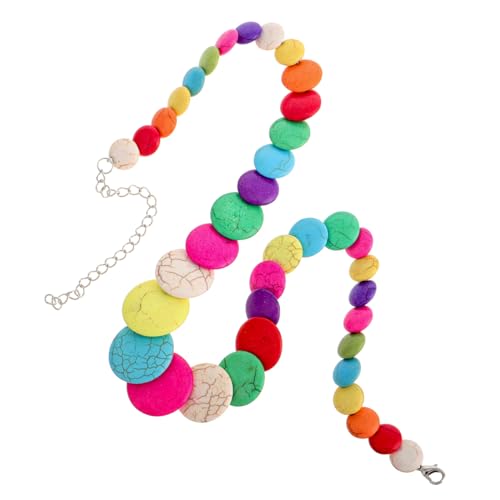 SAFIGLE Bunte Boho Halskette mit Mehrfarbigen Handgefertigte Strand und Party Kette Stilvolle Langlebige Schmuckkette zur Betonung Schlüsselbeins für Damen und Reisen von SAFIGLE