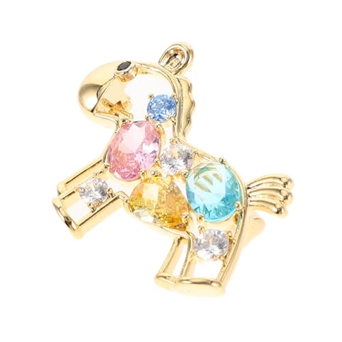 SAFIGLE Bunte Pferdebrosche Jahr Des Pferdes Vintage Messing Tierbrosche Leichte Braut Anstecknadel Damen Schmuck für Jacken Schal Tasche Geschenk von SAFIGLE