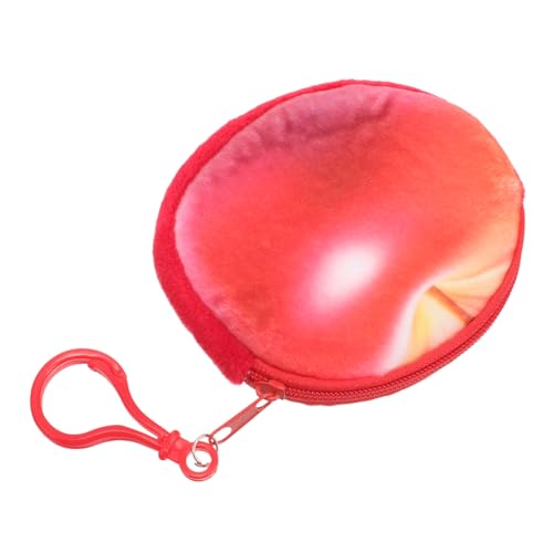 SAFIGLE Cartoon Fuzzy Pouch Apfel-münzbeutel Für Frauen Mini Wallet Mit Schlüsselanhänger Geschenkidee Für Mädchen Und Damen Als Handtaschen-Organizer von SAFIGLE