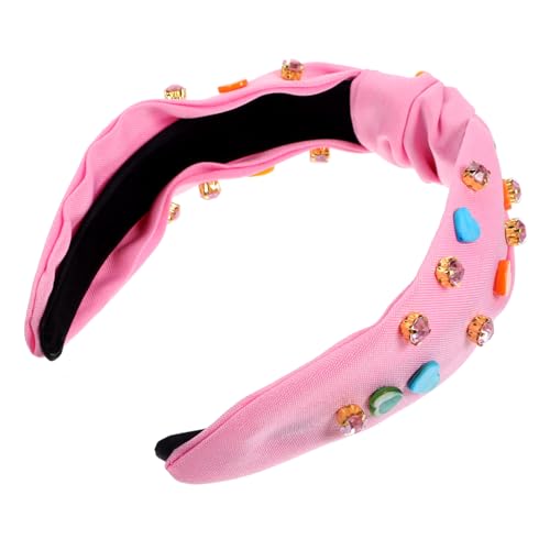 SAFIGLE Chunky Stirnband Damen Herzform mit Strass Besetzt Dekoratives Haarband in Candy Modisches Haarschmuck für Valentinstag Party und Alltag Komfortabel und Sicher Sitzend von SAFIGLE
