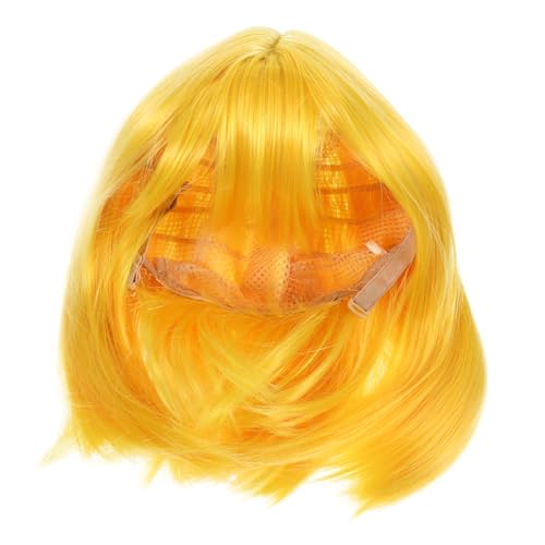 SAFIGLE Cosplay Perücke Damen Kurz Bob Gerade Synthetisch Lemon Gelb Mit Party Karneval Stylisch Kurzhaar von SAFIGLE