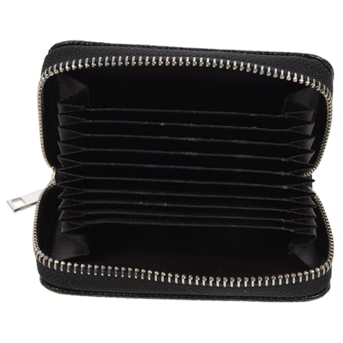 SAFIGLE Einfache Zweifach Faltbare Damen-geldbörse Aus Pu-Material Mit Doppelreißverschluss Für Karten Bargeld Schwarz Taschenform von SAFIGLE