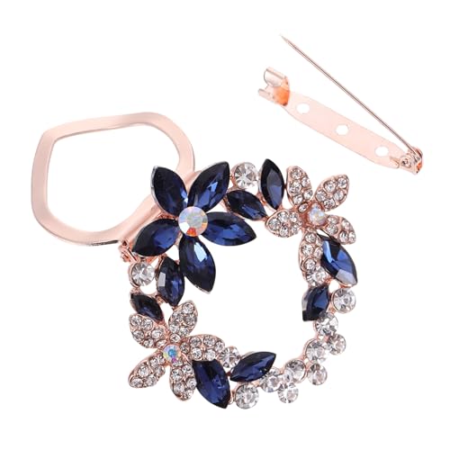 SAFIGLE Damen Brosche Schalring aus Langlebiger Kreative Schmuckspange für Kleidung und Tücher Modisches Accessoire in Edelstein blau Vielseitig für Alltag und Festtage von SAFIGLE