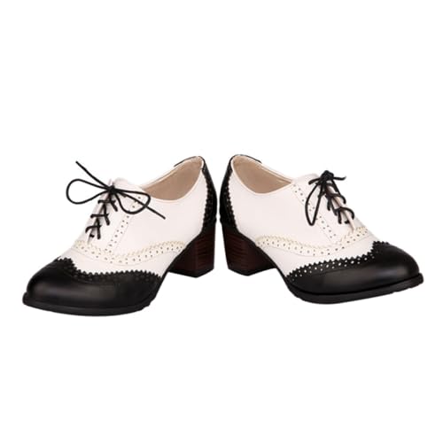 SAFIGLE Schuhe Mit Klobigem Absatz Für Damen Modische Schnürschuhe Stilvolle Damenschuhe Atmungsaktives Material rutschfeste Laufsohle von SAFIGLE