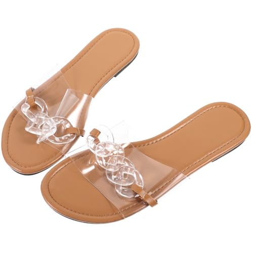 SAFIGLE Damen Flache Sandalen Transparent Komfortabel Langlebig Modisch Sommer Schuhe Freizeit Strandsandalen Flat Sole Design Für Alltag Und Urlaub SAFIGLE Damen Flache Sandalen Transparent Komfortabel Langlebig Modisch Sommer Schuhe Freizeit Strandsandalen Flat Sole Design Für Alltag Und Urlaub von SAFIGLE