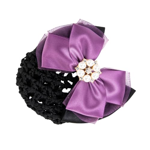 SAFIGLE Damen Haarnetz mit Bowknot Perlen Haar Dutt Haarnetz Haarschmuck für Freizeit Atmungsaktiv und Stabil Heiße und Besondere Anlässe von SAFIGLE