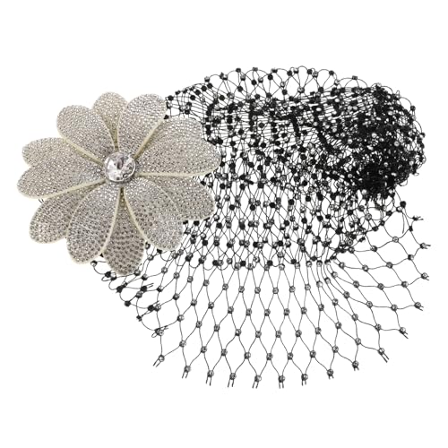 SAFIGLE Damen Haarnetzmütze mit Funkelnden Strassblumen Vintage Haaraccessoire Komfortabel und Langlebig für Hochzeiten Partys und Festliche Anlässe von SAFIGLE