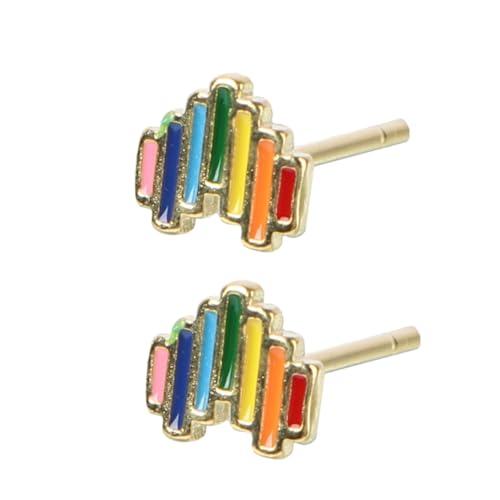 SAFIGLE Damen Ohrstecker Kupfer Herzform Bunte Ohrschmuck Modisches Holiday Accessory für Freundinnen Mutter von SAFIGLE