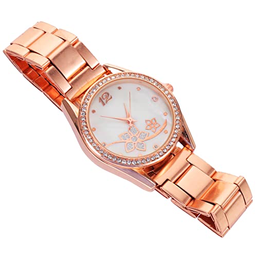 SAFIGLE Armbanduhr Mit Blumen-Design Für Mädchen Für Präzision Atmungsaktives Armband Für Hohen Glaszifferblatt Für Gute Ablesbarkeit Metallarmband Mit Metallschließe von SAFIGLE