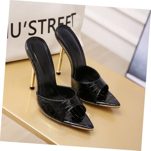 SAFIGLE Damen Sandalen mit Spitzem Zehenbereich Feinem Stabiler Hoher Absatz Modische Sommerschuhe für Innen Außenbereich für Fest und Party Schwarz Zufällige Farbe Zufällige Farbe von SAFIGLE