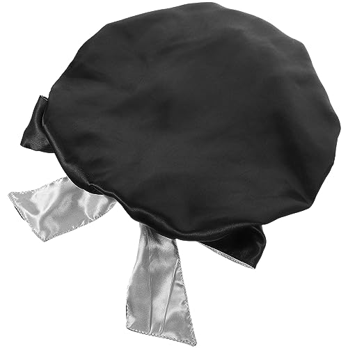 SAFIGLE Satin Duschhauben Für Frauen Mit Schleife Zum Waschen Schminken Schlafen Im Salon Und Zuhause Bequem Und Schützt Haar Und Kissenbezug von SAFIGLE