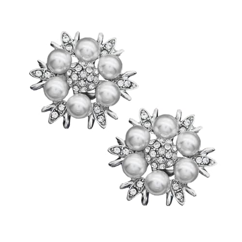 SAFIGLE Damenschuh Buckles Perlenverzierung Abnehmbar DIY Schuhschmuck für Hochzeit Party Alltag Runde Strass Schuhclips Passend für High Heels Sandalen Flats von SAFIGLE