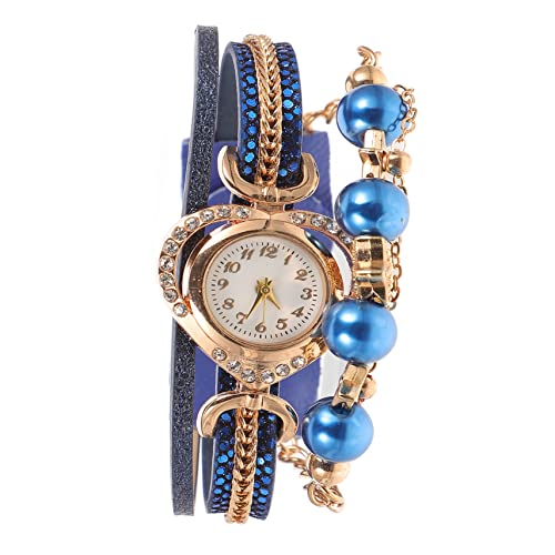 SAFIGLE Damenuhr Lederarmband Damen Armbanduhr Uhr Aus Für Mädchen Digitale Armbanduhr Für Damen Herzarmbänder Für Frauen Armbanduhr Für Mädchen Wählen Perlen Fräulein Quarz von SAFIGLE