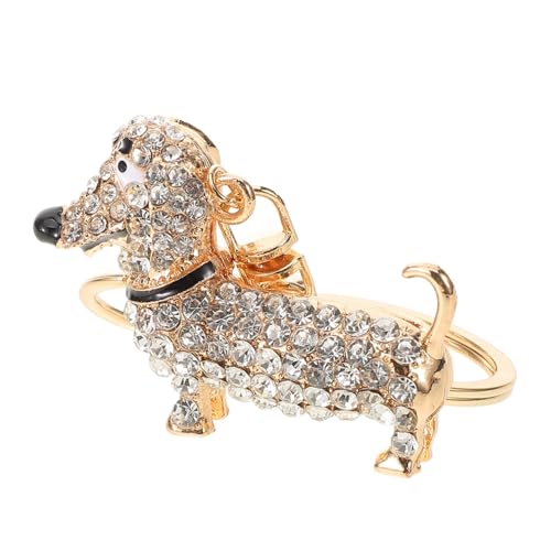 SAFIGLE Schlüsselanhänger Mit -hund Und -strasssteinen Aus Zinklegierung Dekorativer Anhänger Accessoire Für Handtasche Und Auto Souvenir Personalisierter Schlüsselanhänger Weiß von SAFIGLE