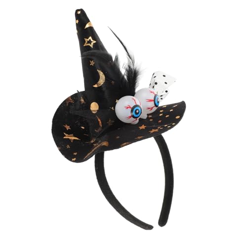 SAFIGLE Hexenstirnband Gruseliger Augapfel Haarreif Hexenhut Kopfbedeckung Stirnband Für Frauen Mädchen Halloween Kostüm Zubehör Verkleiden Maskerade Spitze Zaubererkostüm von SAFIGLE