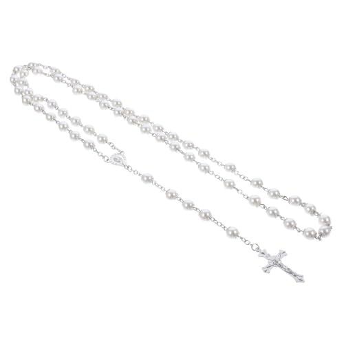 SAFIGLE Perlen-kreuzhalskette Für Frauen Goldene Perlen Mit Kette Zarte Glaubens-kreuz-anhänger-halskette Eleganter Schmuck Für Hochzeiten Und Tägliches Tragen von SAFIGLE