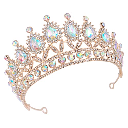 SAFIGLE Diamantkrone Haarschmuck Hochzeit Geburtstag Tiara Kopfbedeckung Mädchen Party Dusche Niedliche Junggesellinnenabschied Kronen Ausgefallenes Stirnband Prinzessinnenkrone Stirnband von SAFIGLE