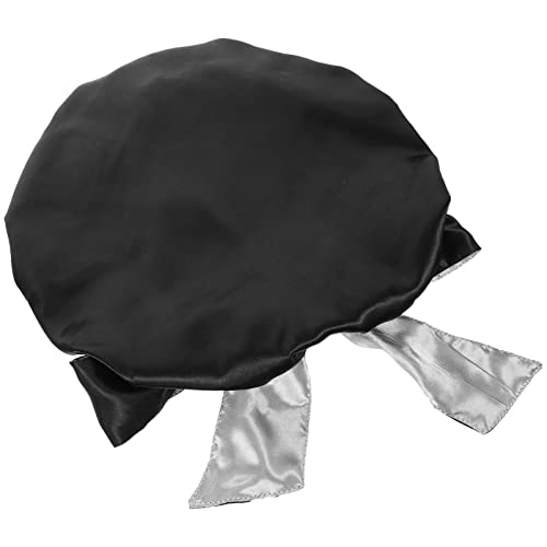 SAFIGLE Doppelschichtige Satin-haarhaube Für Damen Bogen-badehaube Haarschutz Bei Nacht Für Lange Haare Elastische Schlafmütze Für Make-up Und Pflege Hält Kopfkissen Sauber von SAFIGLE