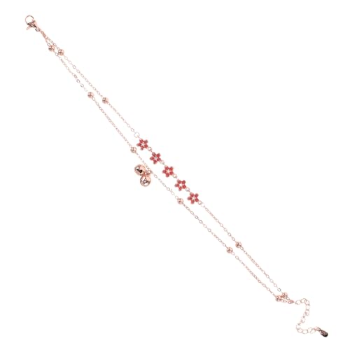 SAFIGLE Doppelschicht Fußkette mit Glockenanhänger für Damen Verstellbares Leichtes Fußschmuck für Sommer für Strand Atmungsaktiv Komfortabel von SAFIGLE